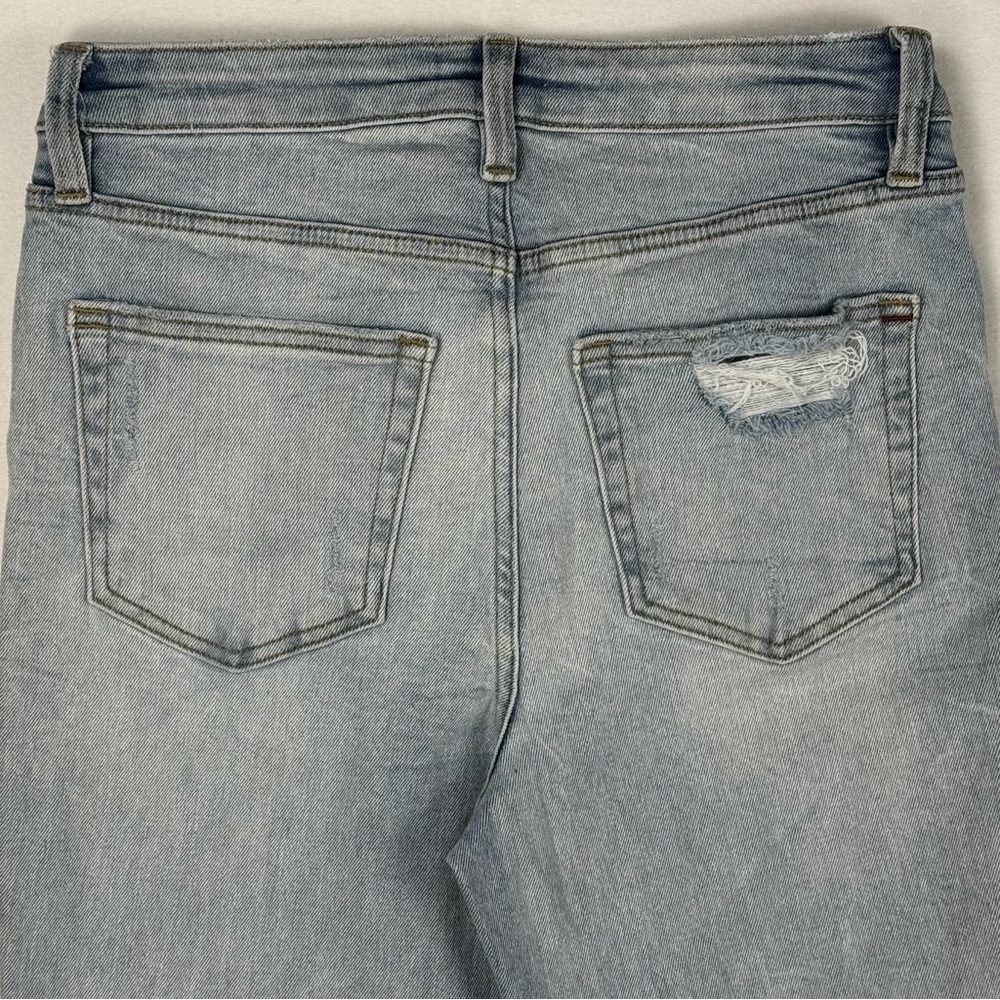 Edgely Slim Boot High Rise Ripped Distressed Jeans Light Wash Stretch Maurices 8 - Picture 5 of 7